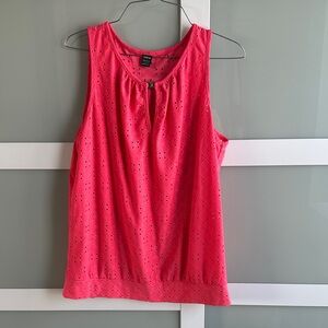 SHEIN Bright Pink Eyelet Tank Top